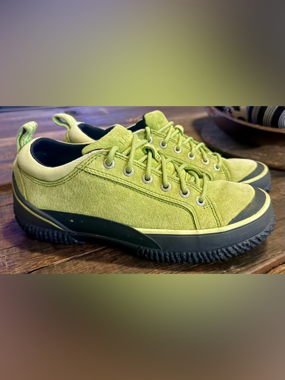 L.L. Bean Green Suede Casual Sneakers Women’s Size 8 wide (cushion+comfort) - Picture 6 of 8